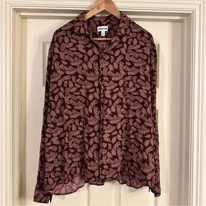 EUC Abound Men's XL Red Long Sleeve Camp Collar Shirt